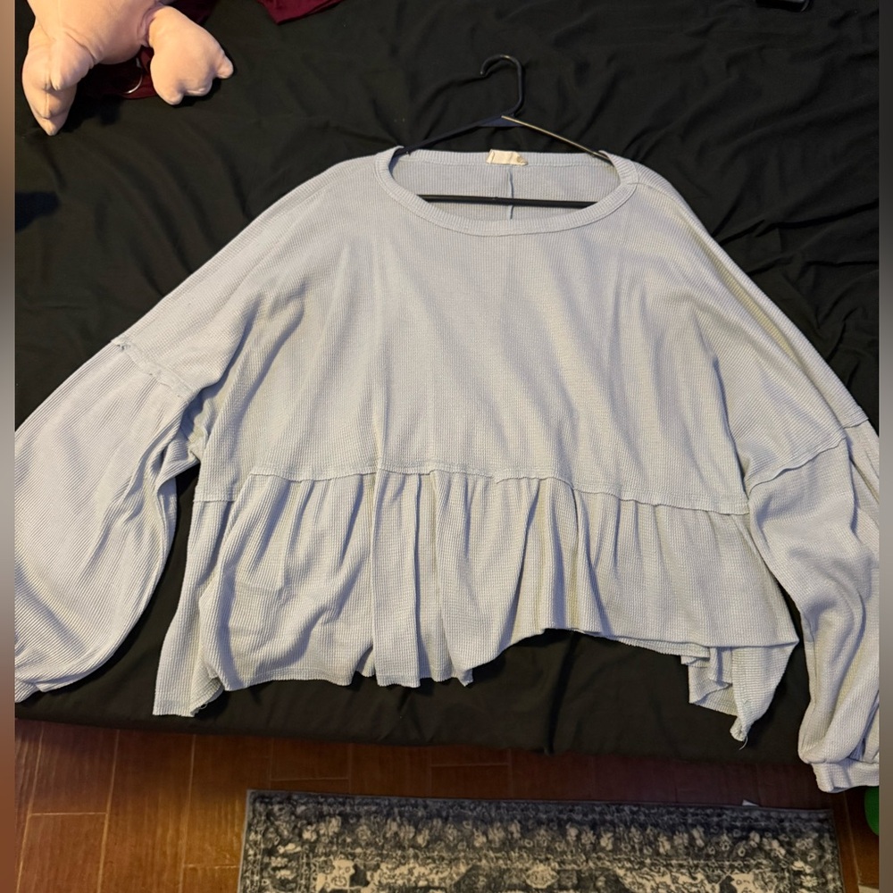 Light Blue Altard State Waffle Top, Medium